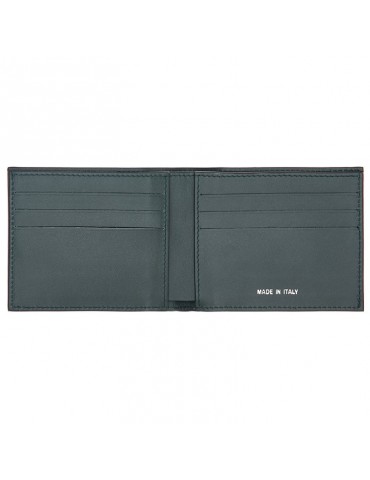 Pineider Wallet-6 Compartments-Green Smooth Calfskin-PSS709327 2