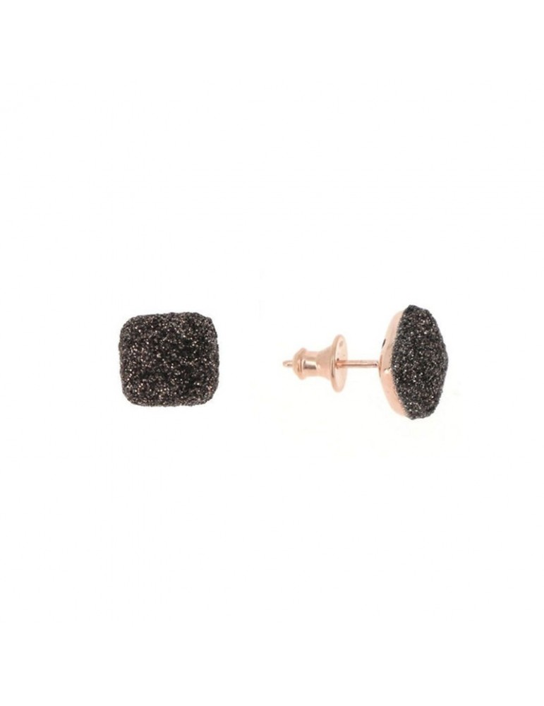 Orecchini Pesavento - Polvere di Sogni Quadrati - Argento 925% Rosa - Pavè Bronzo - WPLVO1027