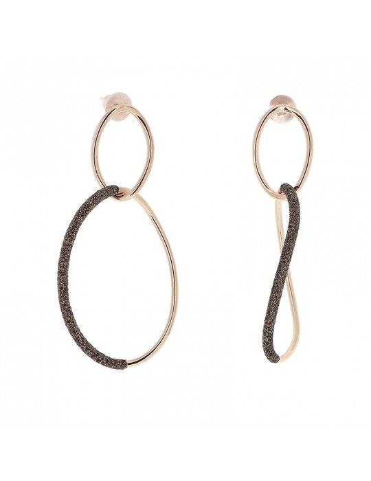 Pesavento Earrings - Polvere di Sogni Pendant Hoop in 925% Silver Rose Bronze - 0