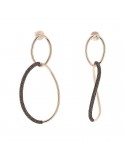 Pesavento Earrings - Polvere di Sogni Pendant Hoop in 925% Silver Rose Bronze - 0