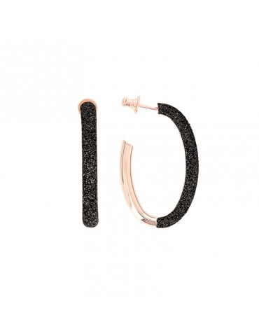 Pesavento Earrings - Polvere di Sogni in 925% Silver Pink Oval with Black Pav - 0