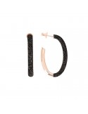 Pesavento Earrings - Polvere di Sogni in 925% Silver Pink Oval with Black Pav - 0