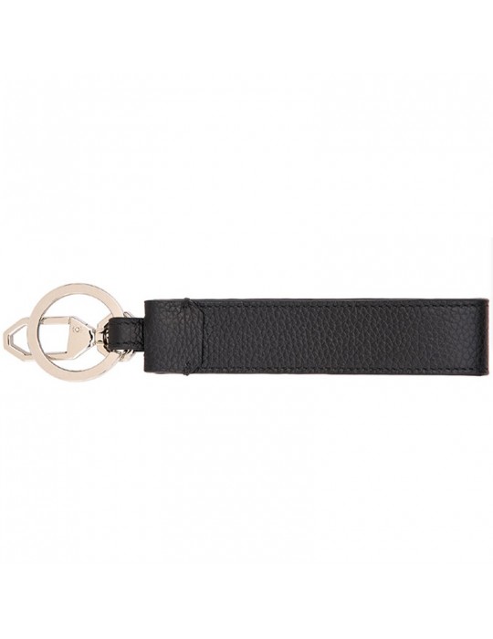 Pineider Keyring - Black Tumbled Calfskin - PTS749056