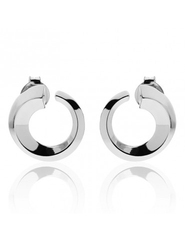 Unoaerre Earrings - Silver - Triangular Tube - 10EXO0018B-1AR