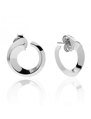 Unoaerre Earrings - Silver - Triangular Tube - 10EXO0018B-1AR 2