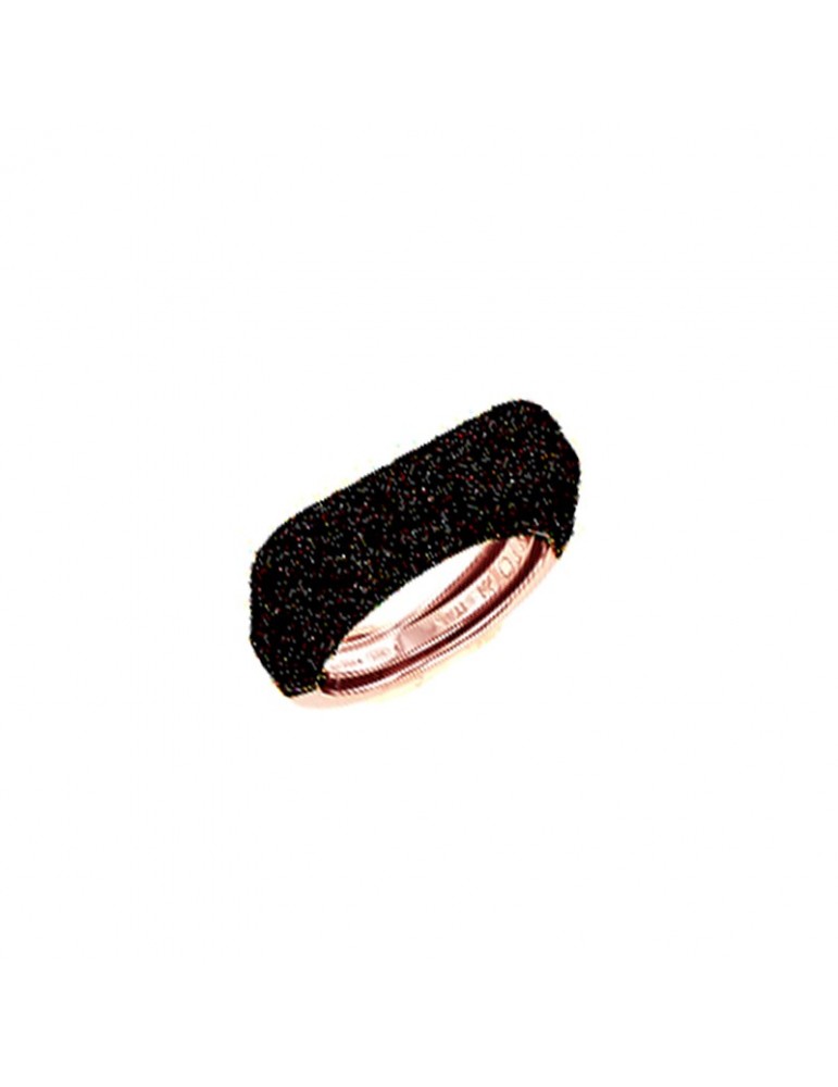 Pesavento Ring - Polvere di Sogni in 925% Pink Silver with Black Pav - 0