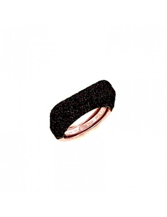 Pesavento Ring - Polvere di Sogni in 925% Pink Silver with Black Pav - 0