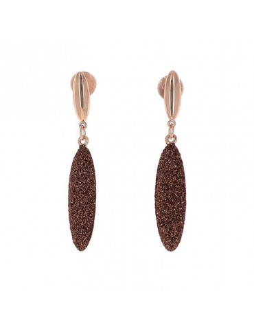 Pesavento Earrings - Polvere di Sogni Oval Pendants in 925% Silver Rose Bronze - 0