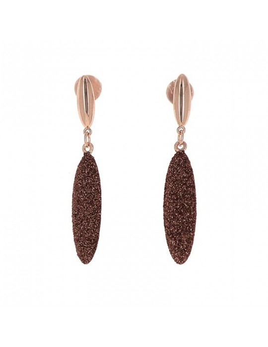 Pesavento Earrings - Polvere di Sogni Oval Pendants in 925% Silver Rose Bronze - 0