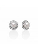 Orecchini Miluna - in Oro Bianco 18 carati con Perle 6,5-7mm e Diamanti Naturali - PER2382