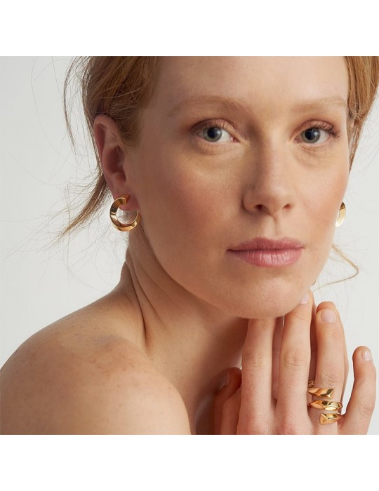 Unoaerre earrings-Fashion Jewellery-Gold-Triangular Tube-10EXO0018G