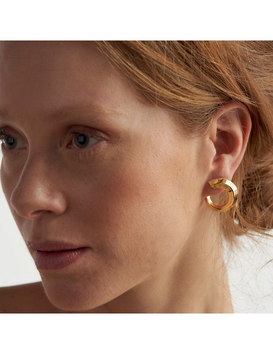 Unoaerre earrings-Fashion Jewellery-Gold-Triangular Tube-10EXO0018G