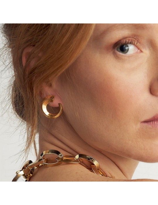 Unoaerre earrings-Fashion Jewellery-Gold-Triangular Tube-10EXO0018G