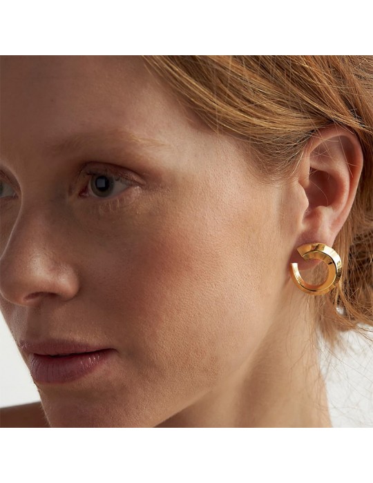 Unoaerre earrings-Fashion Jewellery-Gold-Triangular Tube-10EXO0018G