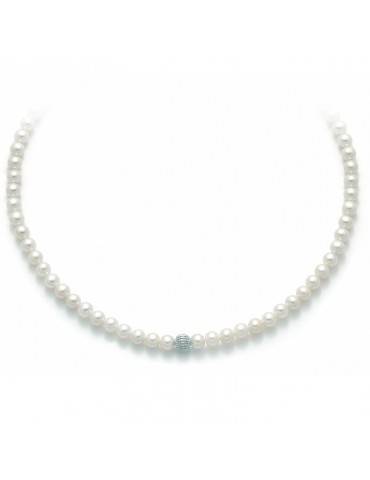 MILUNA DIAMOND WHITE GOLD PEARL NECKLACE - 0