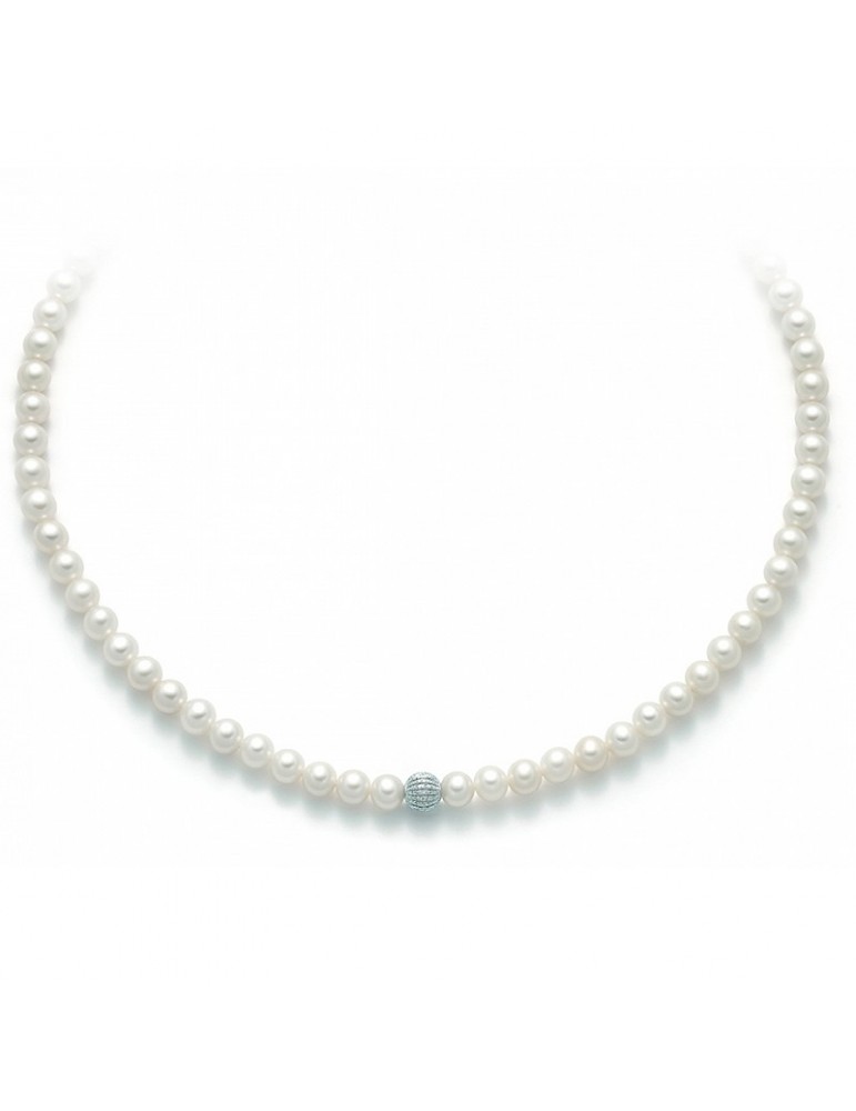 MILUNA DIAMOND WHITE GOLD PEARL NECKLACE - 0
