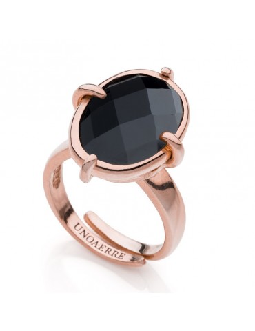 Unoaerre Ring - Rose Gold - Black Crystal - 14EXA0040R-1AR