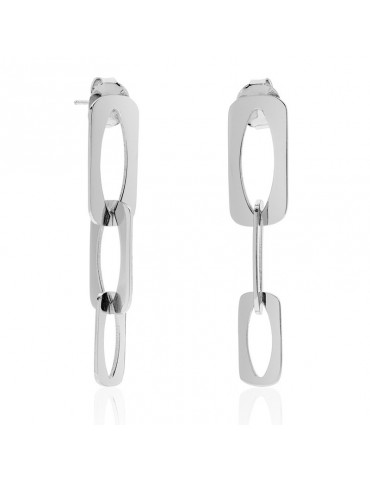 Unoaerre Earrings - Silver - Pendants-Flat Square Chain-16EXO0018B