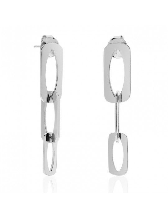 Unoaerre Earrings - Silver - Pendants-Flat Square Chain-16EXO0018B