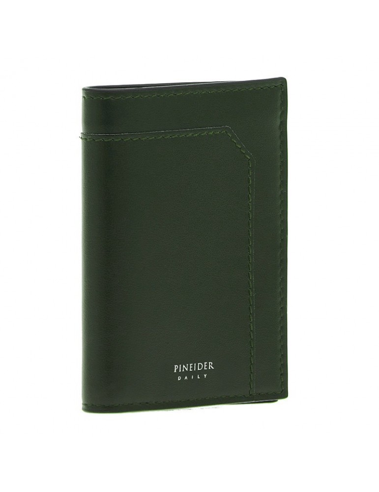 Pineider Vertical Wallet-Calfskin-Smooth-Green-PSS713327