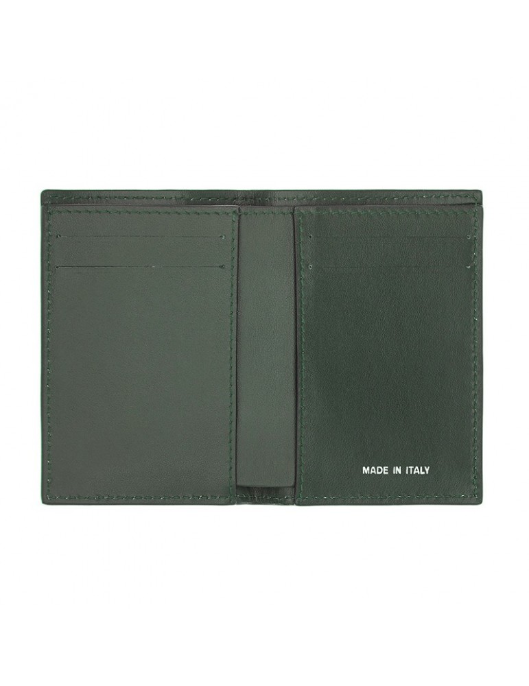 Pineider Vertical Wallet-Calfskin-Smooth-Green-PSS713327