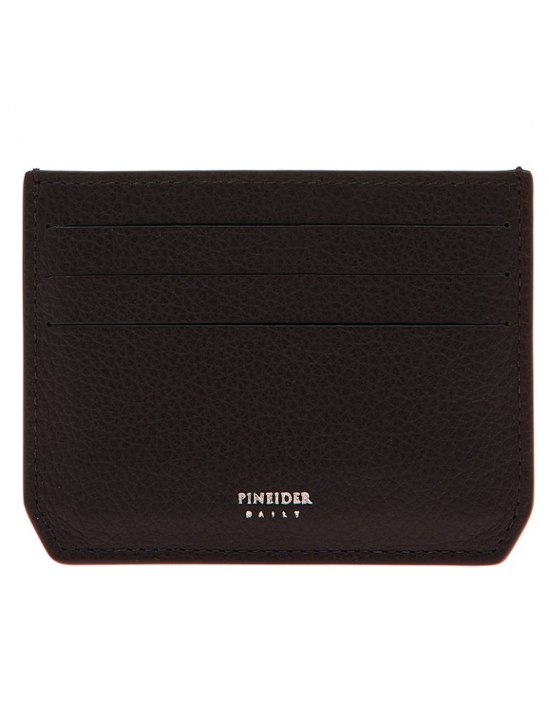 Porta Carte di Credito Pineider-Pelle di Vitello Bottalata Marrone-PTS706059