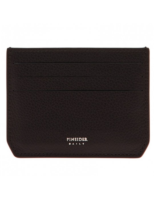 Pineider Credit Card Holder-Brown Bottalata Calfskin-PTS706059