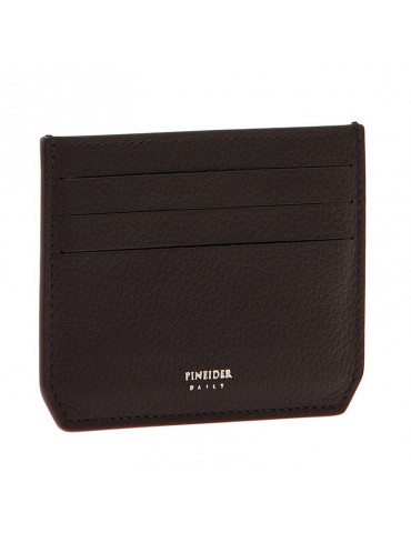 Porta Carte di Credito Pineider-Pelle di Vitello Bottalata Marrone-PTS706059 2
