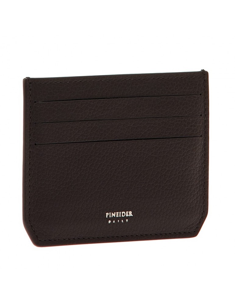 Pineider Credit Card Holder-Brown Bottalata Calfskin-PTS706059