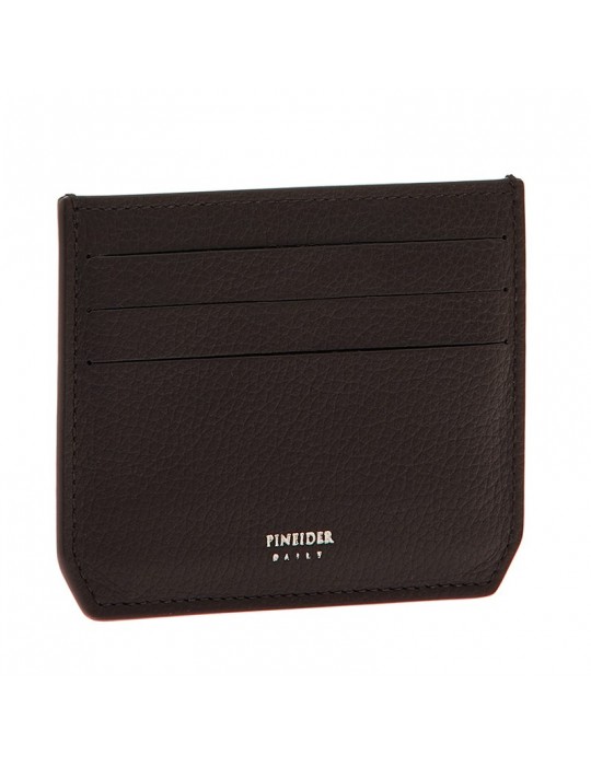 Pineider Credit Card Holder-Brown Bottalata Calfskin-PTS706059