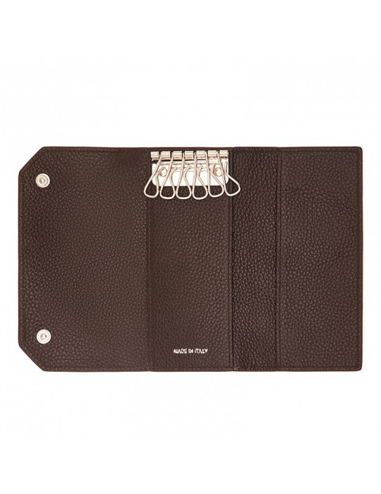 Pineider key ring - Leather - Dark Brown - 6 rings - PTS718059