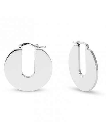Unoaerre Earrings - Bronze Silver - Flat Hoop - 16EXO00999B