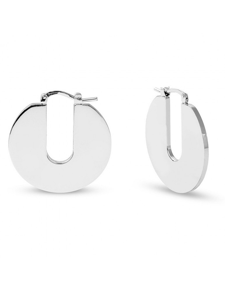 Unoaerre Earrings - Bronze Silver - Flat Hoop - 16EXO00999B