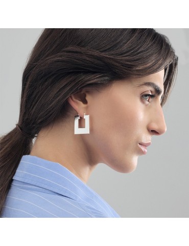 Unoaerre earrings - Dinamica-Bronze Silver-Square shape-16EXO01099B 2