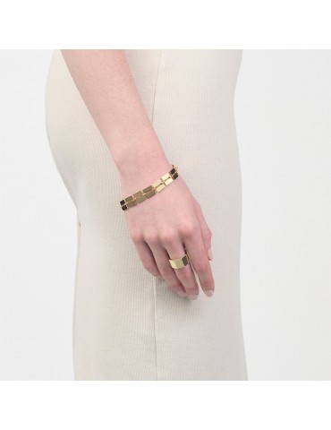Unoaerre Bracelet-Lux-Golden Bronze-Flat Square Links-17EXB0044G 2
