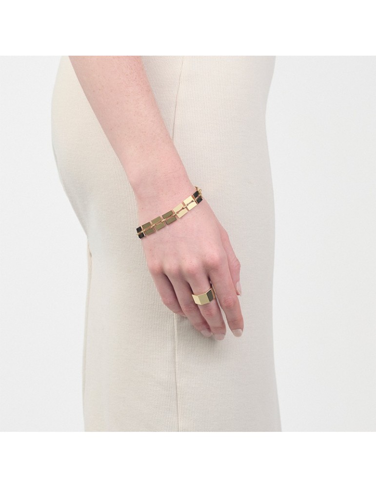 Unoaerre Bracelet-Lux-Golden Bronze-Flat Square Links-17EXB0044G