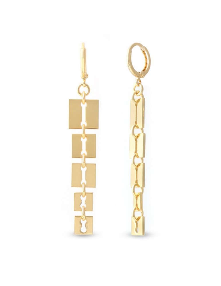 Orecchini Unoaerre - Lux - Pendenti - Gold -Maglie Quadrate-17EXO0041G