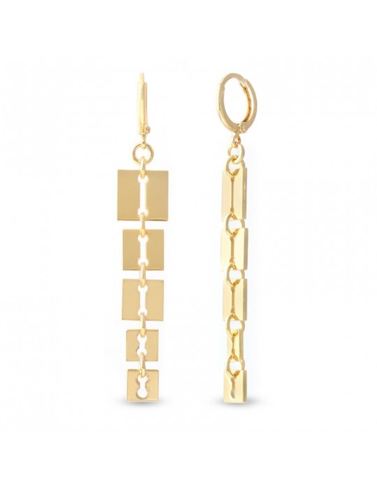 Orecchini Unoaerre - Lux - Pendenti - Gold -Maglie Quadrate-17EXO0041G