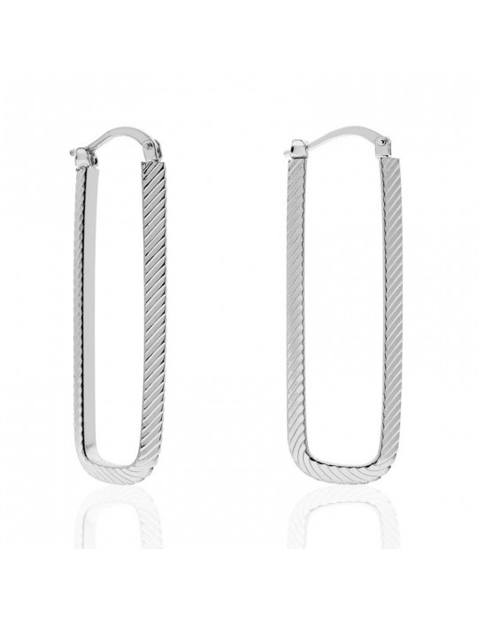 Orecchini Unoaerre - Silver - Maglia Allungata Diamantata - 4EXO00599B