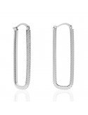 Unoaerre Earrings - Silver - Diamond Elongated Link - 4EXO00599B