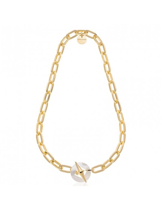 Unoaerre Necklace - Joya - Gold Chain - Mother of Pearl T-Bar -6EXH0085G