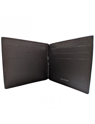 Pineider Money Clip-Tumbled Calfskin-Dark Brown-PTS712059 2