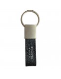 Pineider Keyring - Black Calfskin - Tumbled - PTS716056