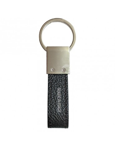 Pineider Keyring - Black Calfskin - Tumbled - PTS716056 2