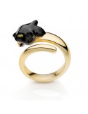 Unoaerre Ring - Gold - Enamelled Panther Head - 8EXA0030G-1AR