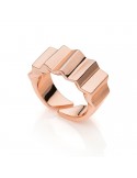 Unoaerre Ring - Pyramids - Rose Bronze - Zig Zag relief - EXA07R