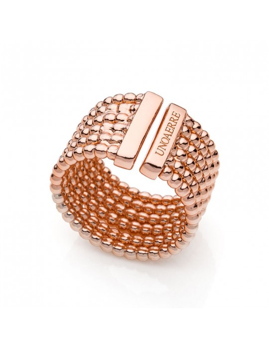 Anello Unoaerre - a Fascia - Rosè - Catena a Palline - 9EXA0010R-1AR
