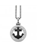Collana Zancan - Acciaio 316L - Ancora Nera - UHC015
