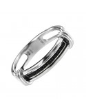 Zancan Ring - 925% Silver - Black Spinels - Size 24 - ESA088NE-24