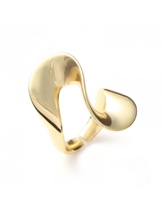 Unoaerre Ring - Line - Gilded Bronze - Abstract Design - EXA096G